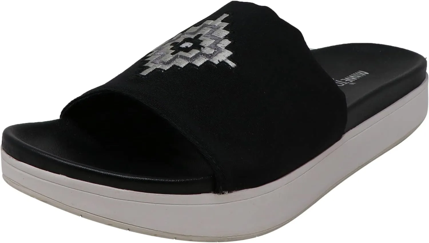 Minnetonka Women's Bailee 76801-BLK Black Stretch-Embroidery
