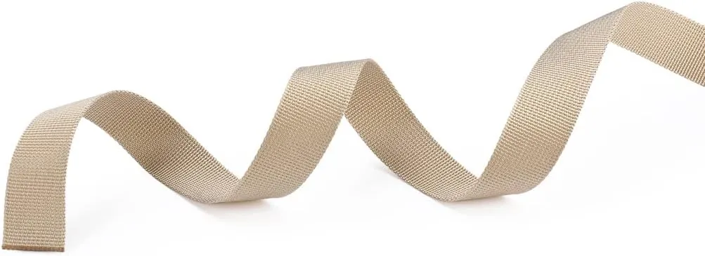 MOZETO 1 Inch Nylon Webbing Strap with Plastic Tri-Glide Slide Clips, 10 25 50 Yards Heavy Duty Nylon Strapping for Indoor or Outdoor Gear, DIY Crafting, Repairing