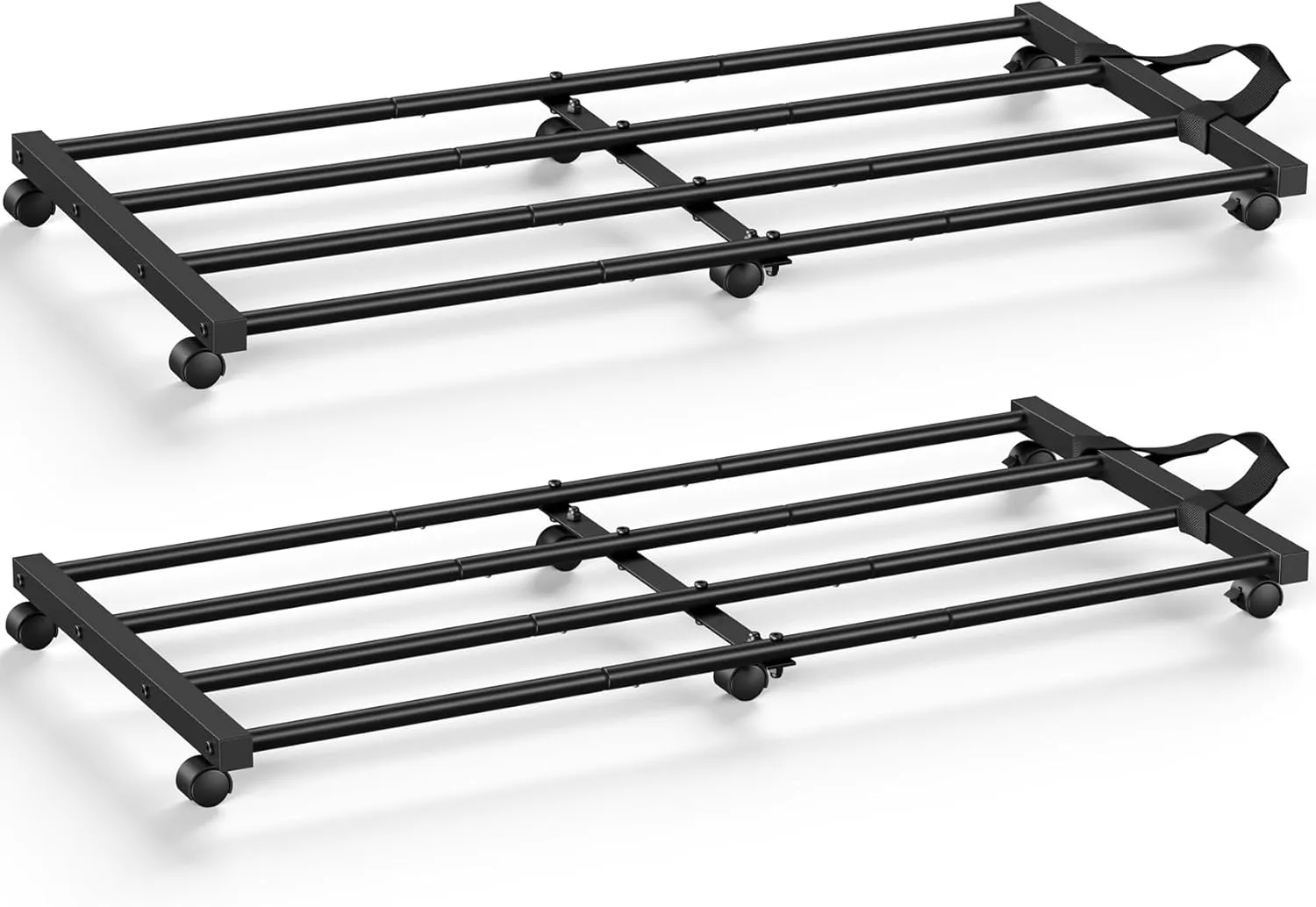 Mr IRONSTONE Lengthened Under Bed Storage with 6 Wheels, Rolling Underbed Storage with Handle, Metal Under the Bed Storage with High Load Capacity Up to 80LBS (2 Pack (36.42"x16.73"x2.36"))