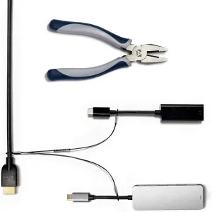 Multi-Adapter Cable Tethers Kit - Black Nylon Coated Stainless Steel Wire Tether Cable - Secures Up to 2 Computer Peripherals - Easy Installation - Free Crimping Tool