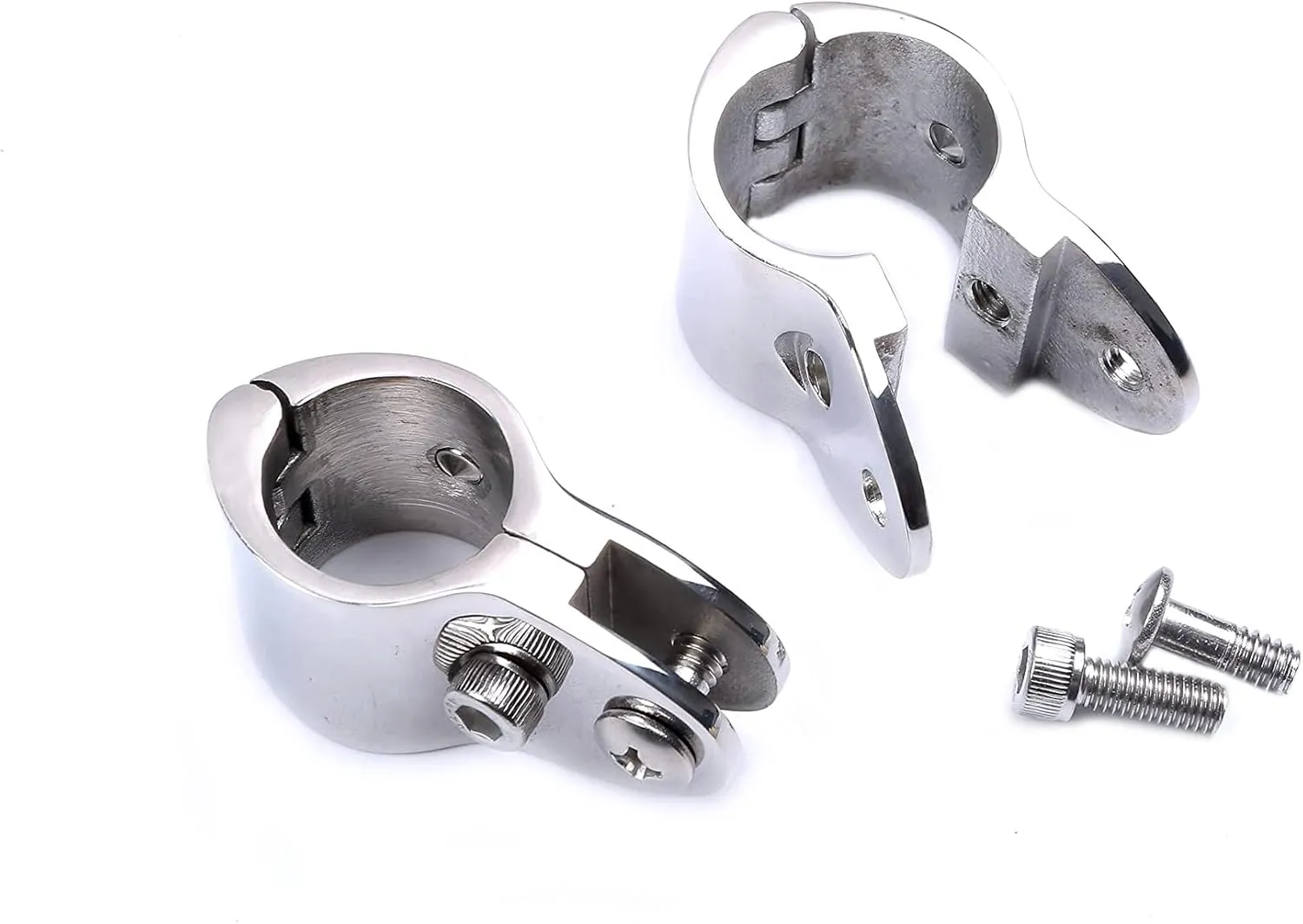 Mxeol Bimini Top Fittings,Bimini Top Rail Mounts Jaw Slide,Eye End Caps External Stainless Steel Pair