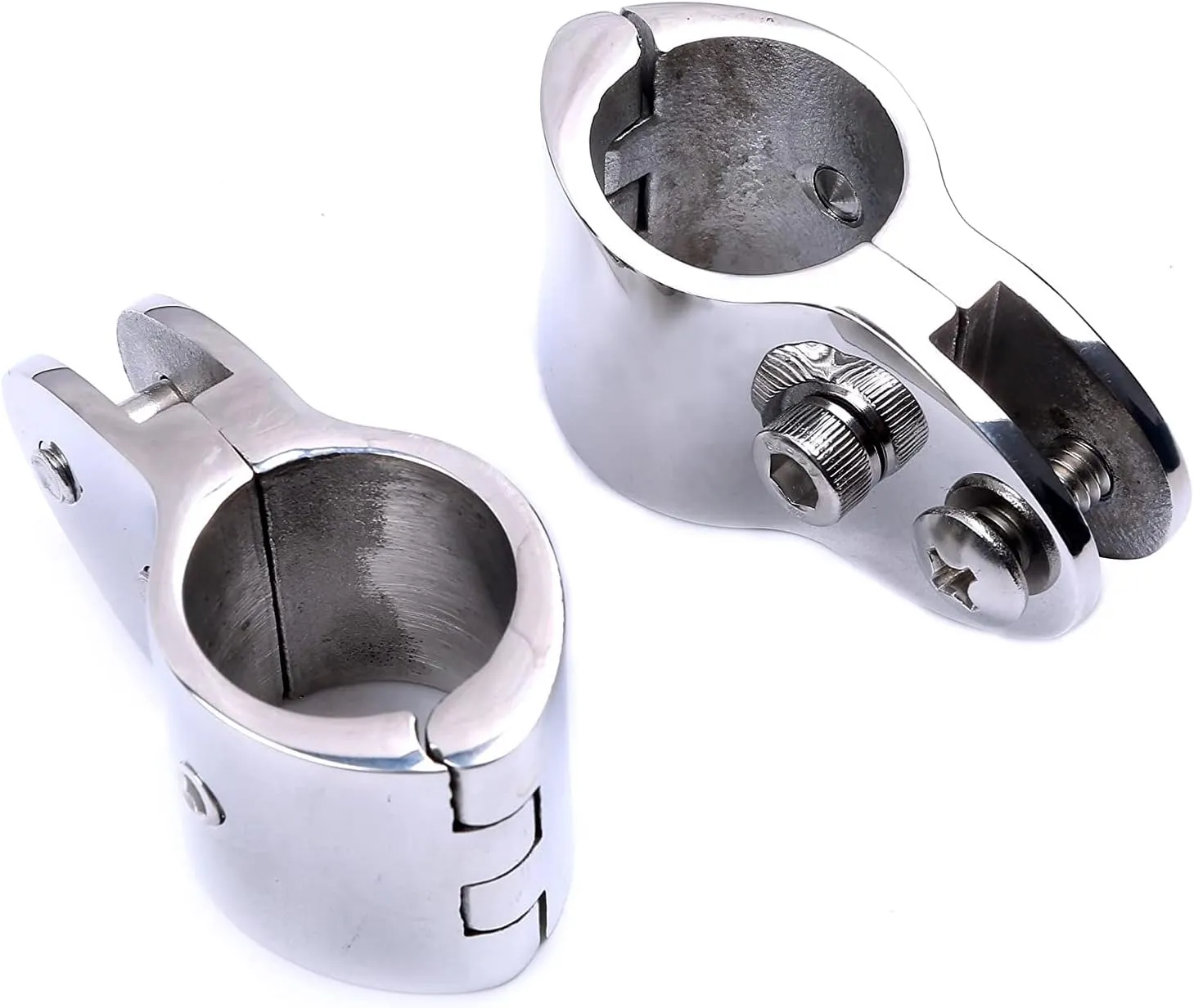 Mxeol Bimini Top Fittings,Bimini Top Rail Mounts Jaw Slide,Eye End Caps External Stainless Steel Pair