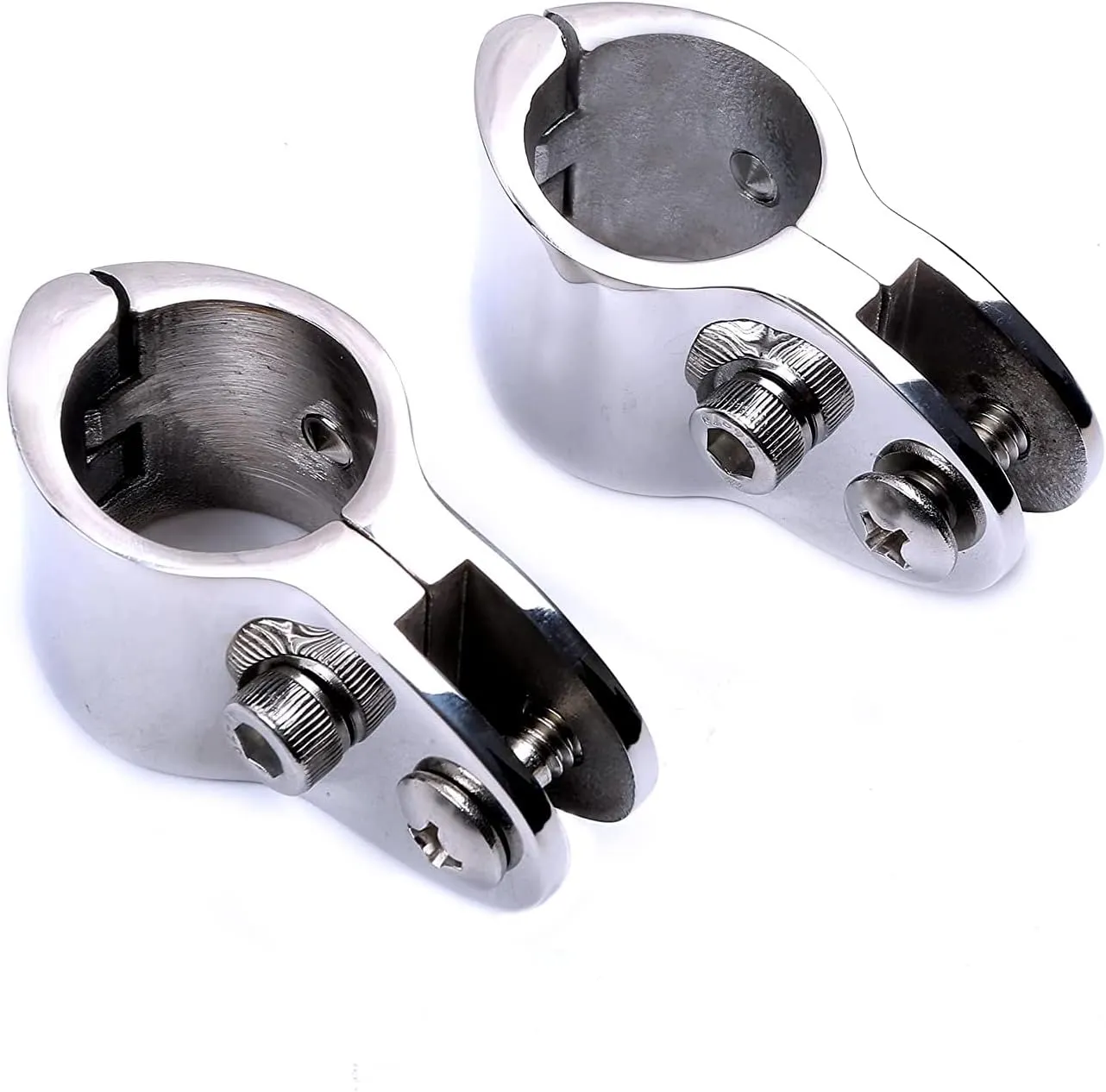 Mxeol Bimini Top Fittings,Bimini Top Rail Mounts Jaw Slide,Eye End Caps External Stainless Steel Pair