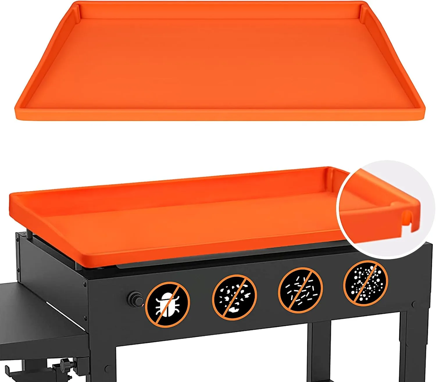 NancyL Griddle Mat Silicone Protective Cover, Full-Edge 28" Grill Cover Blackstone Accessories for Blackstone 28 Inch Griddle, Heavy Duty Food Grade BBQ Grill
