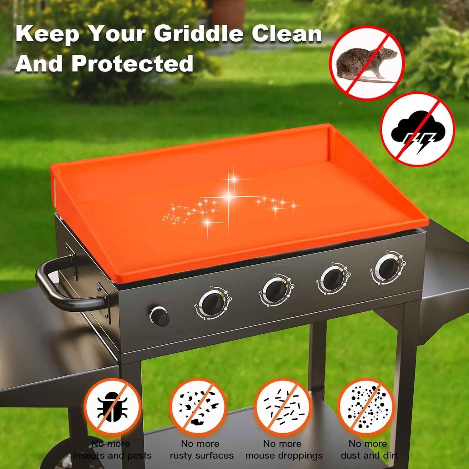 NancyL Griddle Mat Silicone Protective Cover, Full-Edge 28" Grill Cover Blackstone Accessories for Blackstone 28 Inch Griddle, Heavy Duty Food Grade BBQ Grill