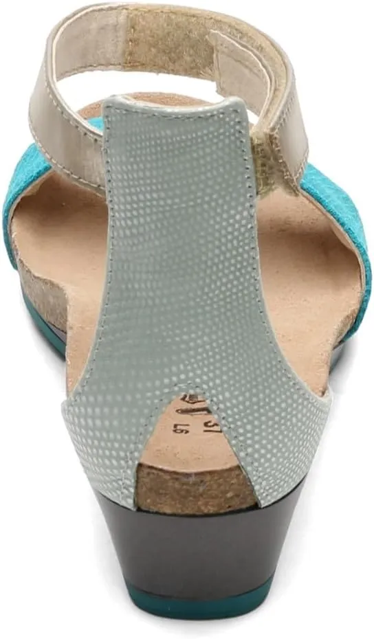 NAOT Footwear Women's Pixie Wedge Sandal with Cork Footbed and Arch Support Footbed - Adjustable Ankle Strap - Comfort and Support - Lightweight and Perfect for Travel - Narrow to Medium Fit