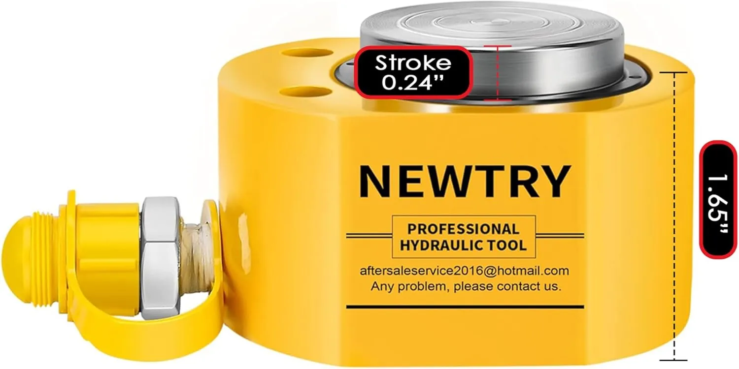 NEWTRY 5T Low Profile Hydraulic Jack Porta Power Kit   CP-180 Manual Hydraulic Hand Pump, Industrial Mini Hydraulic Cylinder, Stroke 0.24”