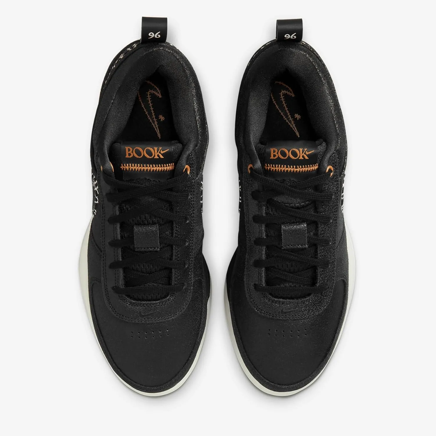 Nike Book 1 Basketball Shoes (FJ4249-003, Black/White/Clay Orange/Black)
