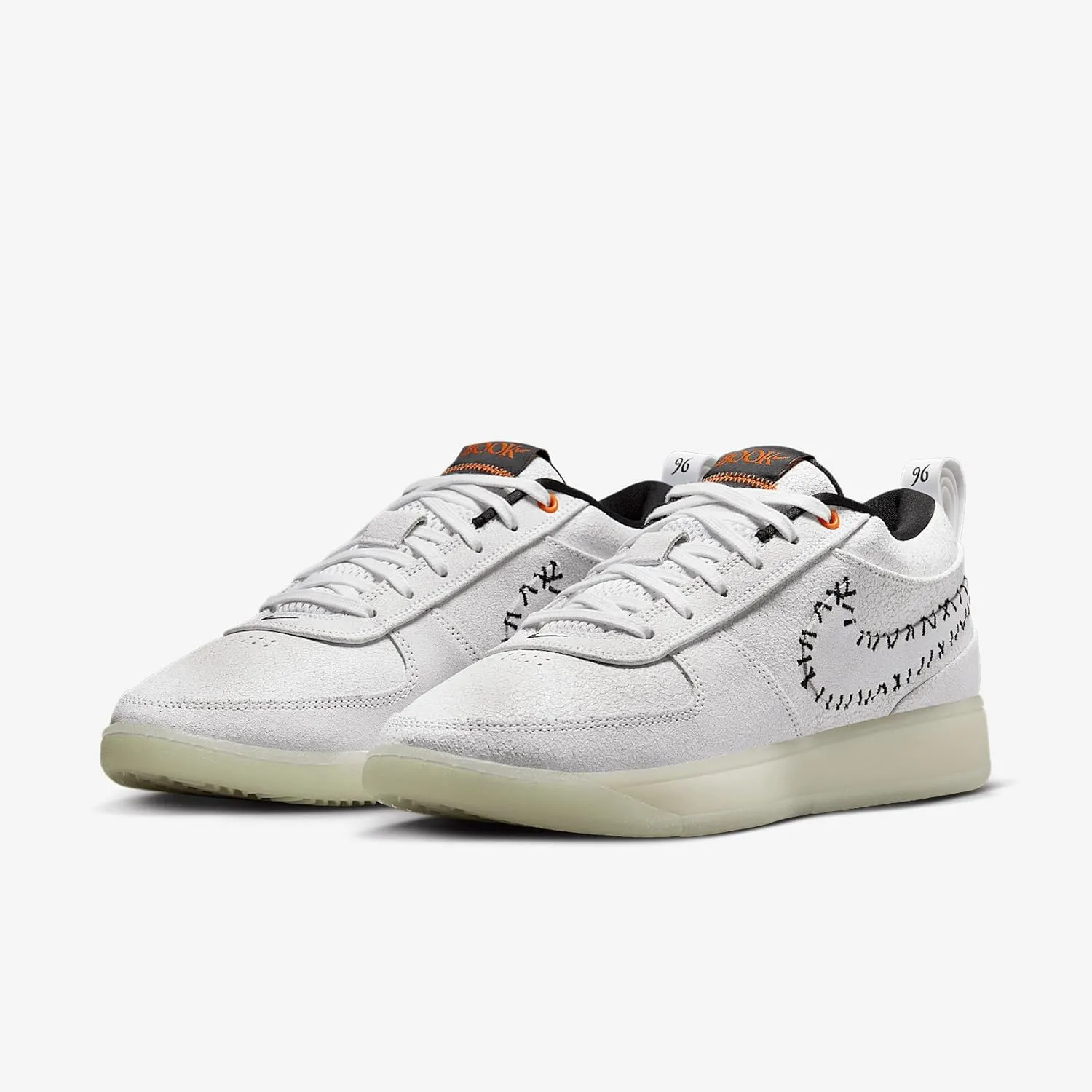 Nike Men's Book 1 Basketball Shoes (FJ4249-102, White/Black/Clay Orange/White)