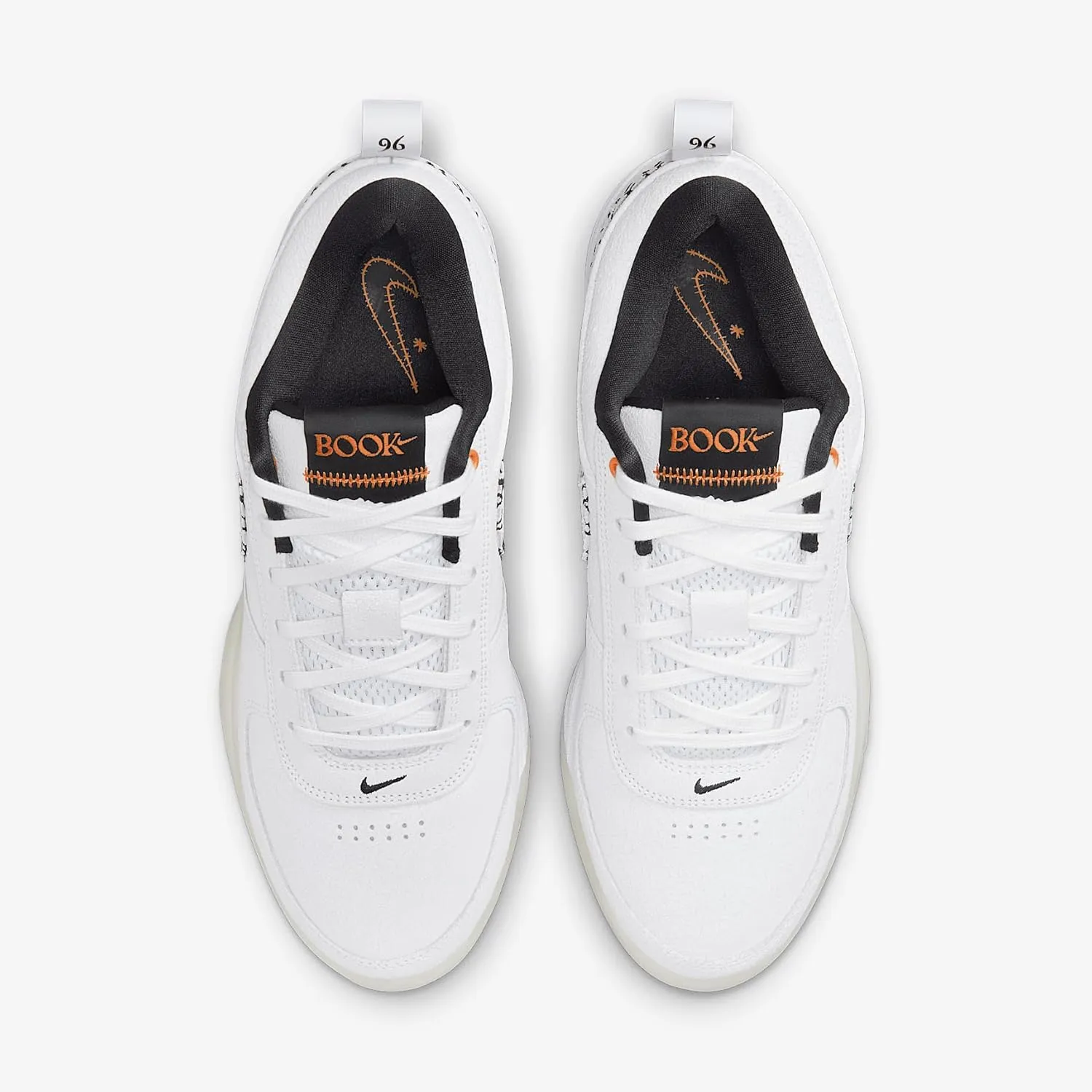 Nike Men's Book 1 Basketball Shoes (FJ4249-102, White/Black/Clay Orange/White)