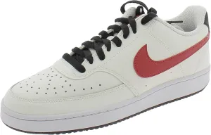 Nike Men's Court Vision Low Sneaker, White Cream Black Red, 10.5
