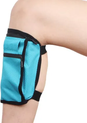 Non-Slip Band Smartphone Holder for Equestrian Riders on The Calf, All Purpose Sport Bag Leg Pouch for Running, Walking, Equestrian as Purse or Phone Holder, Blue