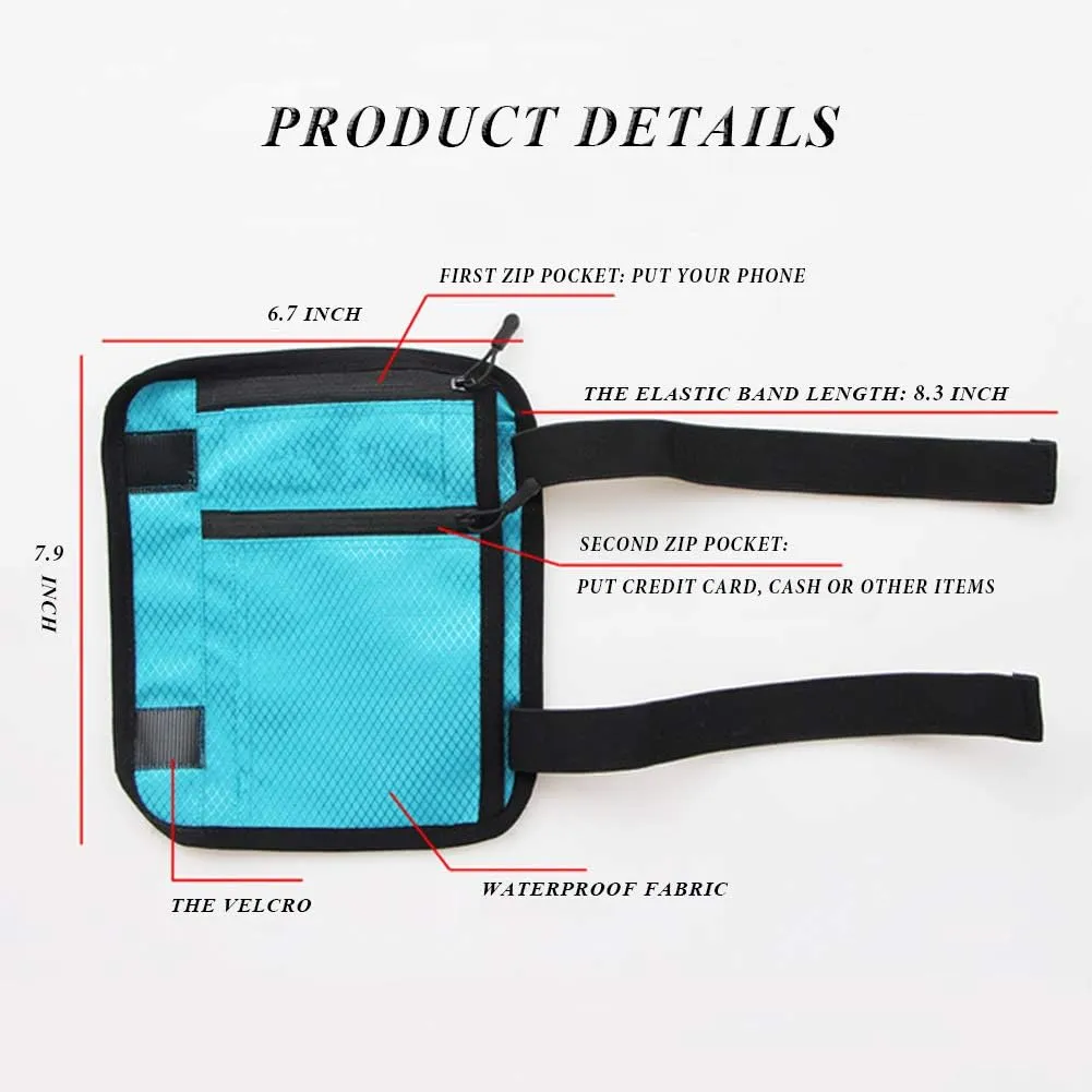 Non-Slip Band Smartphone Holder for Equestrian Riders on The Calf, All Purpose Sport Bag Leg Pouch for Running, Walking, Equestrian as Purse or Phone Holder, Blue
