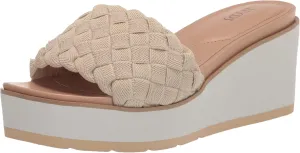 NYDJ Women's Rora Stretch Elastic Wedge Sandal, Sandstone, 11