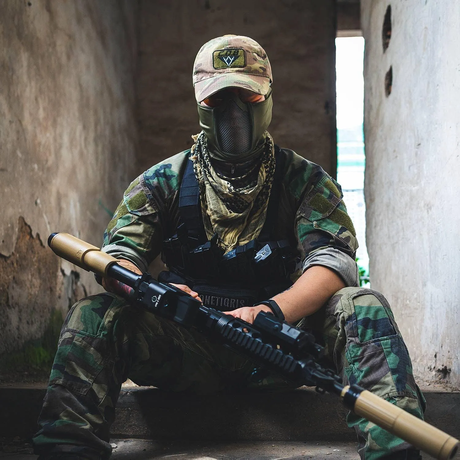 OneTigris Balaclava Mesh Mask, Ninja Tactical Mask with Full Face Protection for Outdoor