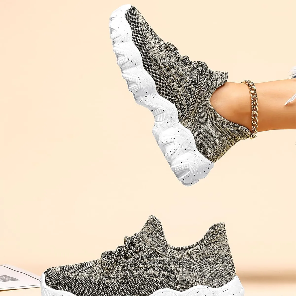 Ortho Pro Shoes for Women,Simply Snug Shoes, Women's Fashion Lace-up Low Top Non Slip Sneakers