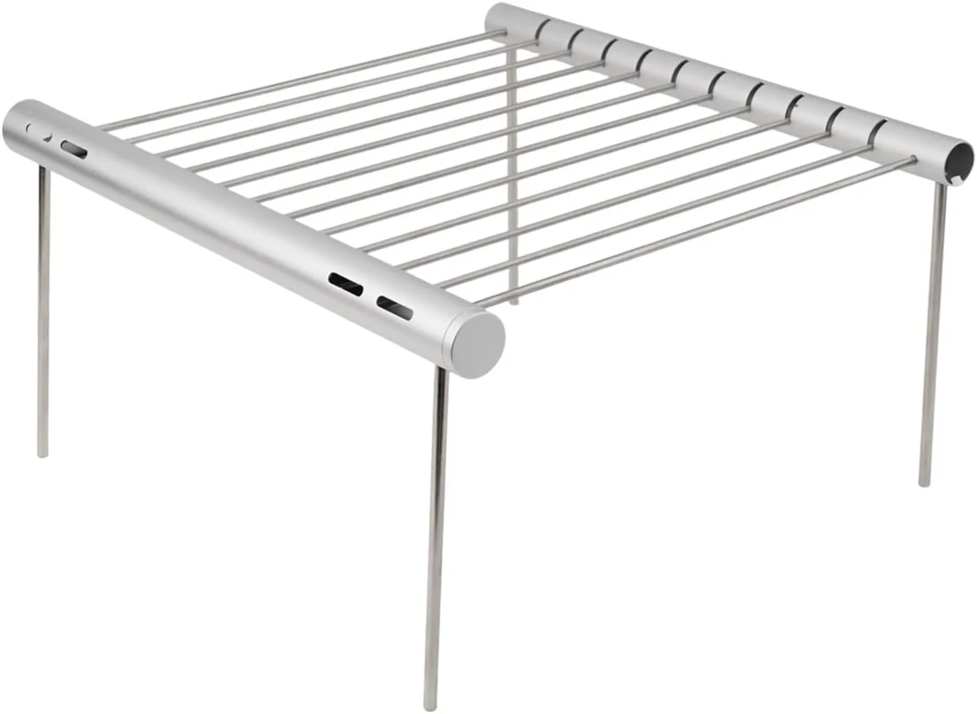 Outdoor Stainless Steel Portable Folding Barbecue Grill Camping Stove Toaster Mini Stove Covered Pot Rack Stove Grill Pan Holder For Outdoor Hiking Camping Fishing Picnic Stand