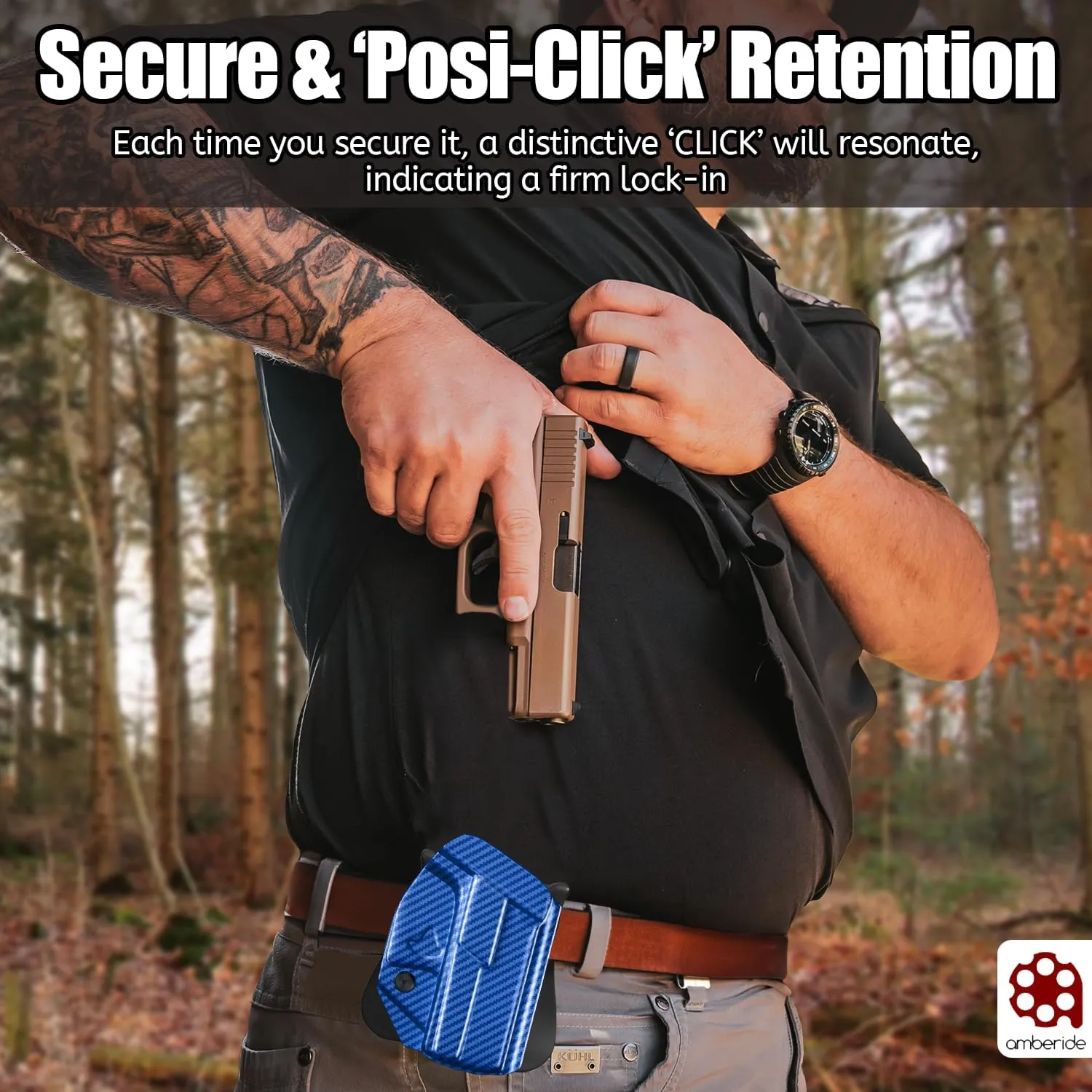 P320 Holster IWB Kydex Holster Custom Fit: Sig Sauer P320-M18/P320-Compact/P320-Carry Pistol – Inside Waistband Concealed Carry – Adjustable Cant & 'Posi-Click' Retention – No Wear No Jitter - US Made