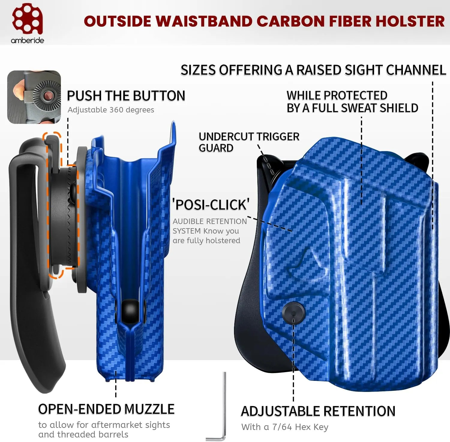 P320 Holster IWB Kydex Holster Custom Fit: Sig Sauer P320-M18/P320-Compact/P320-Carry Pistol – Inside Waistband Concealed Carry – Adjustable Cant & 'Posi-Click' Retention – No Wear No Jitter - US Made