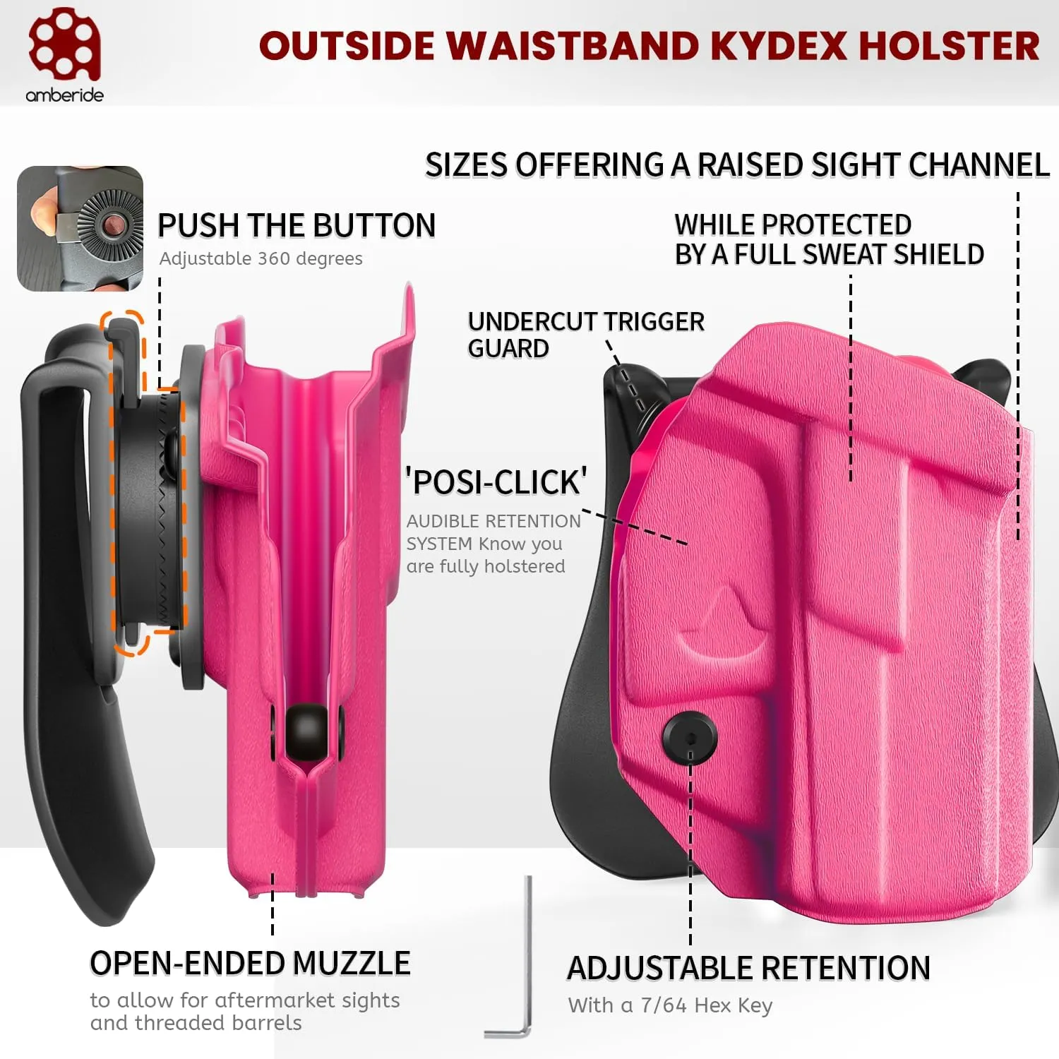 P365 X Macro Holster IWB OWB Kydex Holster Fit: Sig Sauer P365 X Macro Pistol – Inside Waistband Concealed Carry – Adjustable Cant & 'Posi-Click' Retention – No Wear - No Jitter - US Made by Amberide