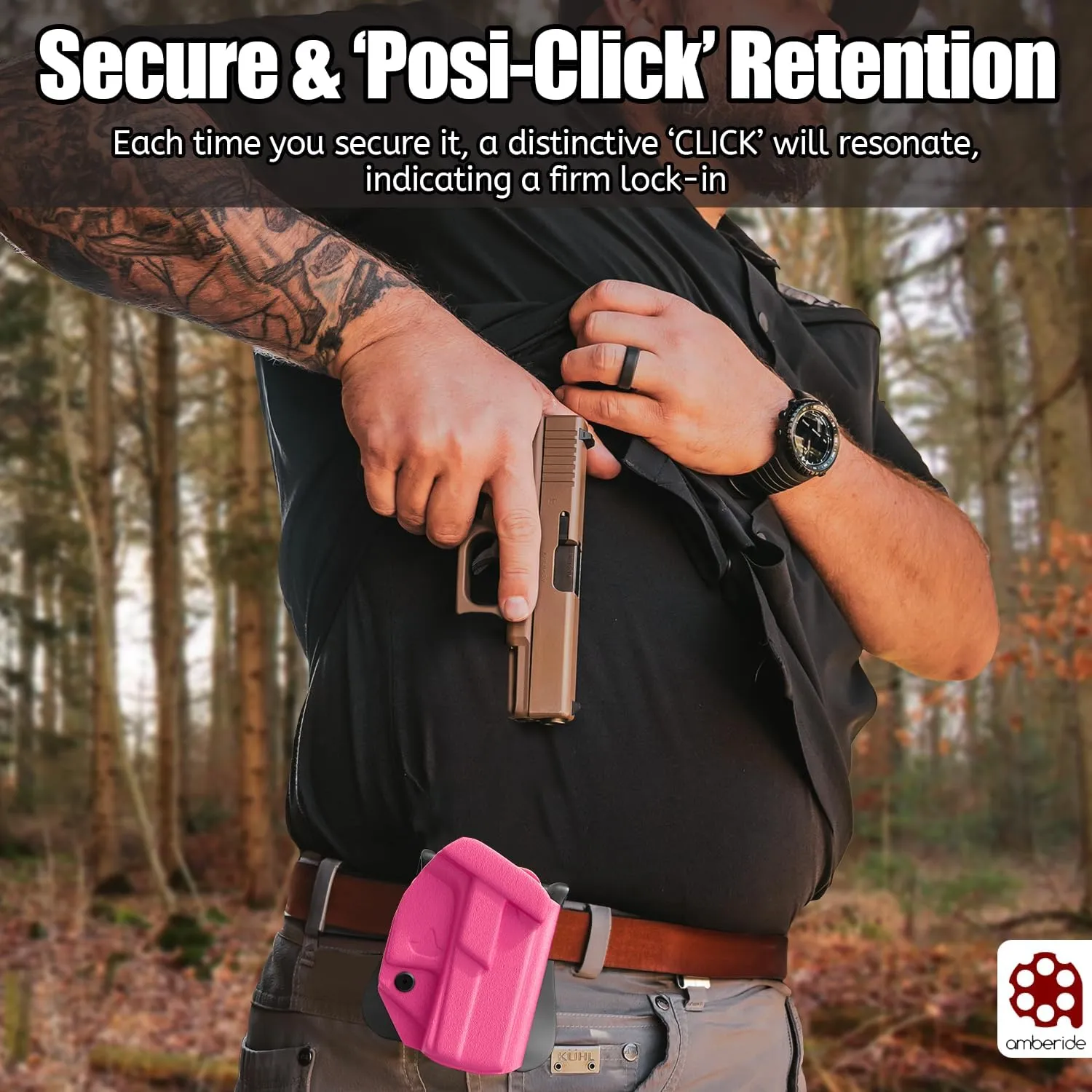 P365 X Macro Holster IWB OWB Kydex Holster Fit: Sig Sauer P365 X Macro Pistol – Inside Waistband Concealed Carry – Adjustable Cant & 'Posi-Click' Retention – No Wear - No Jitter - US Made by Amberide