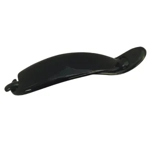 Parcelona French Sleek Large 4 1/2" Celluloid No Slip Grip Metal Free Strong Hold Hair Clips for Women French Hair Barrette for Girls Paris Hair Accessories, Made in France (Black)