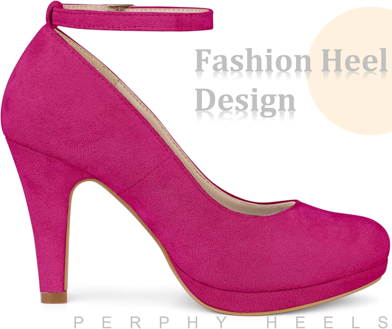 Perphy Mary Jane Pump Round Toe Stiletto Heels Pumps for Women