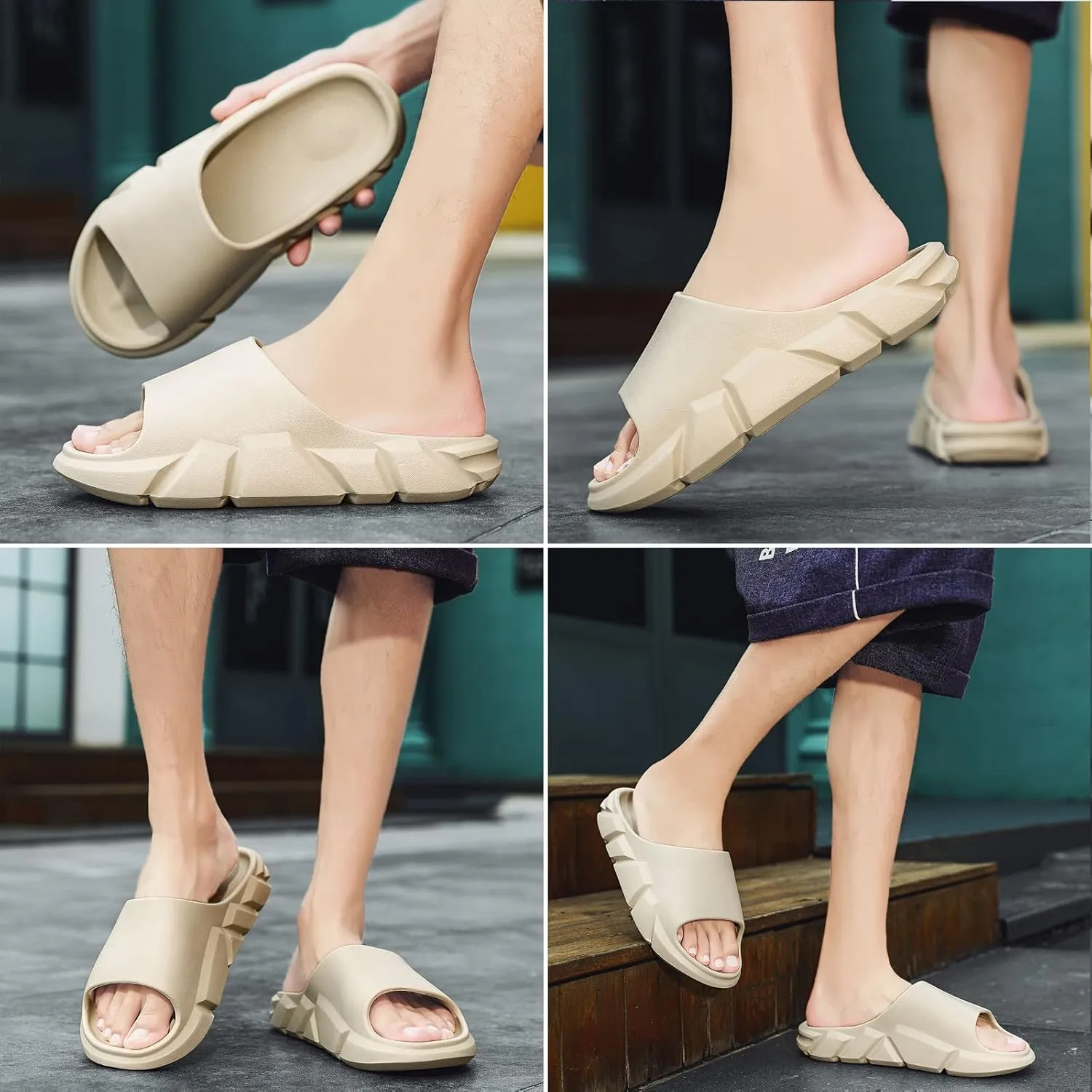 Pillow Slippers for Women and Men,Cloud Slippers Shower Shoes women Non-Slip Soft Thick Sole Home House Cloud Cushion comfy slippers for women