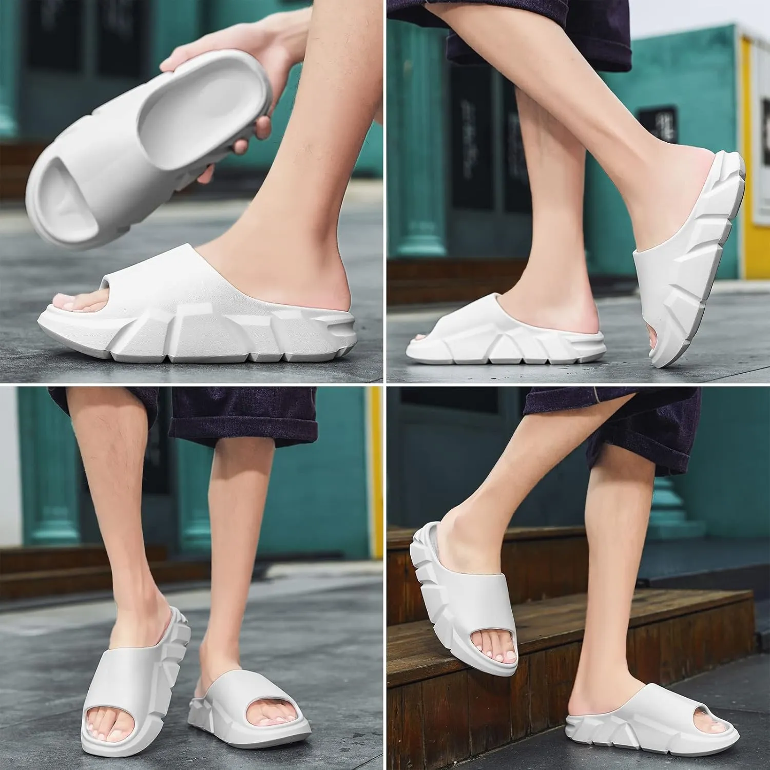 Pillow Slippers for Women and Men,Cloud Slippers Shower Shoes women Non-Slip Soft Thick Sole Home House Cloud Cushion comfy slippers for women
