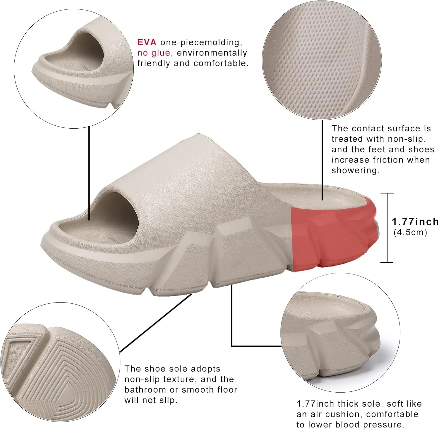 Pillow Slippers for Women and Men,Cloud Slippers Shower Shoes women Non-Slip Soft Thick Sole Home House Cloud Cushion comfy slippers for women