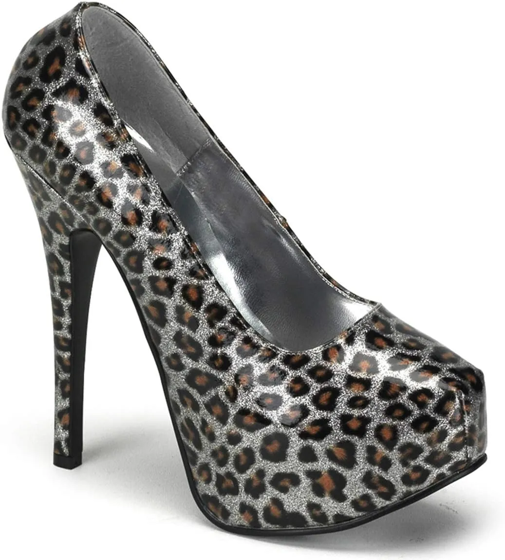 Pleaser Bordello Women's Teeze 37 Cheetah Platfom Pump