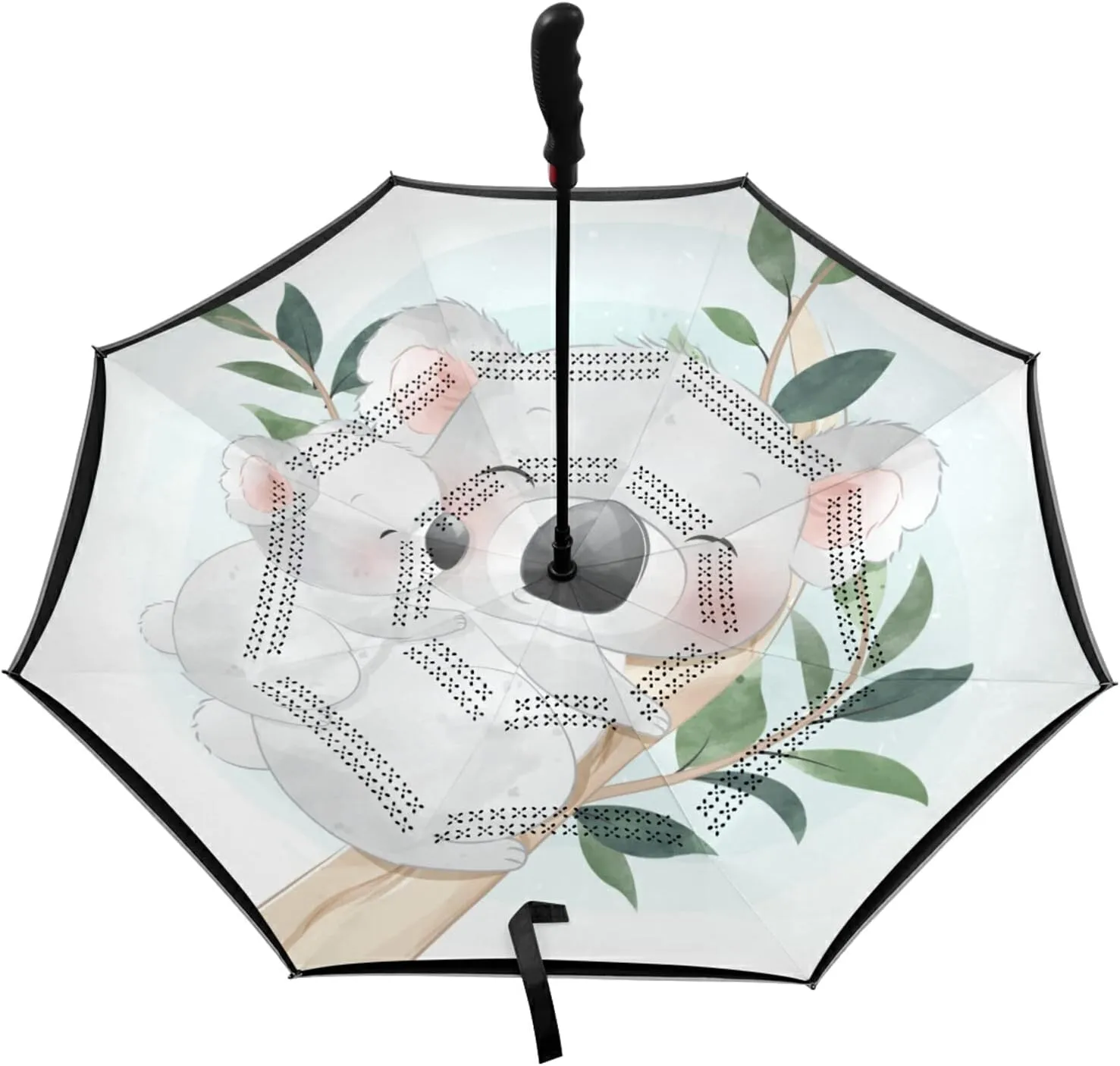 Poeticcity Automatic Large Inverted Rain Umbrella, Sun Anti-UV Parasol, Auto Open/Close Two Layer Car Umbrella with Luminous Reflection