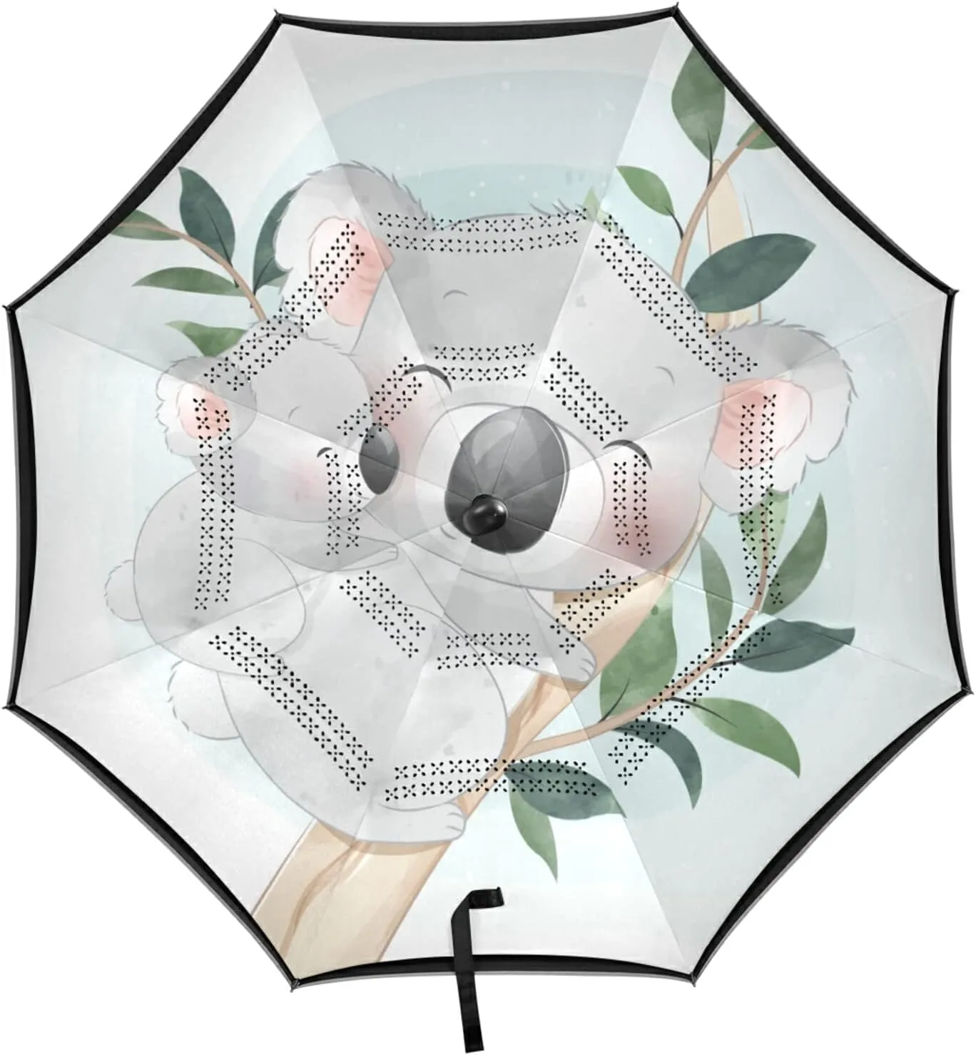 Poeticcity Automatic Large Inverted Rain Umbrella, Sun Anti-UV Parasol, Auto Open/Close Two Layer Car Umbrella with Luminous Reflection