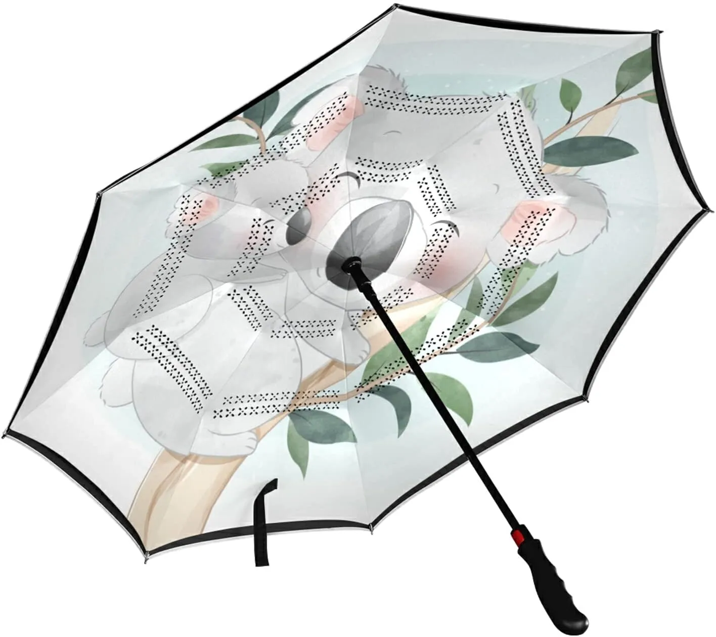 Poeticcity Automatic Large Inverted Rain Umbrella, Sun Anti-UV Parasol, Auto Open/Close Two Layer Car Umbrella with Luminous Reflection