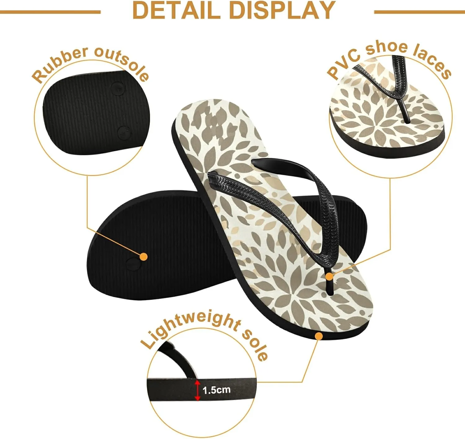Poeticcity Flip Sandal Men Women Flip Flops for Hotel Spa Home Slippers Bedroom Travel S-XXL