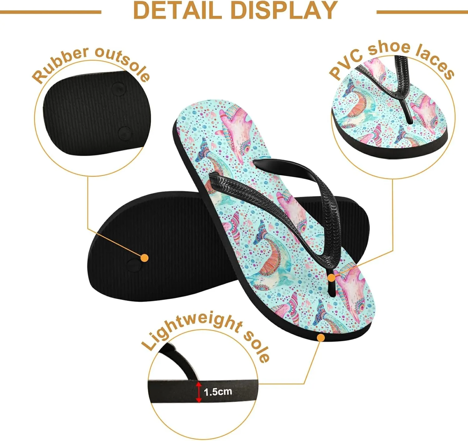 Poeticcity Flip Sandal Men Women Flip Flops for Hotel Spa Home Slippers Bedroom Travel S-XXL