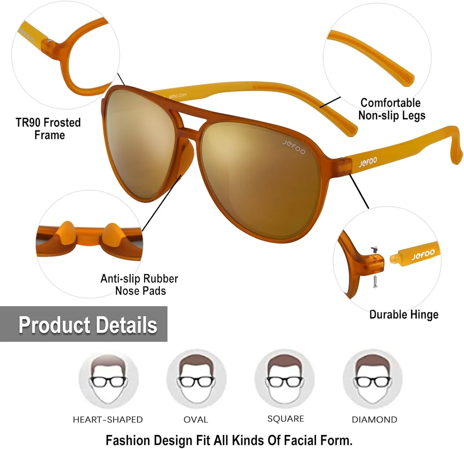 Polarized Aviator Sunglasses for Women Men Retro Trendy Sports Sunglasses for Outdoor UV400 Protection