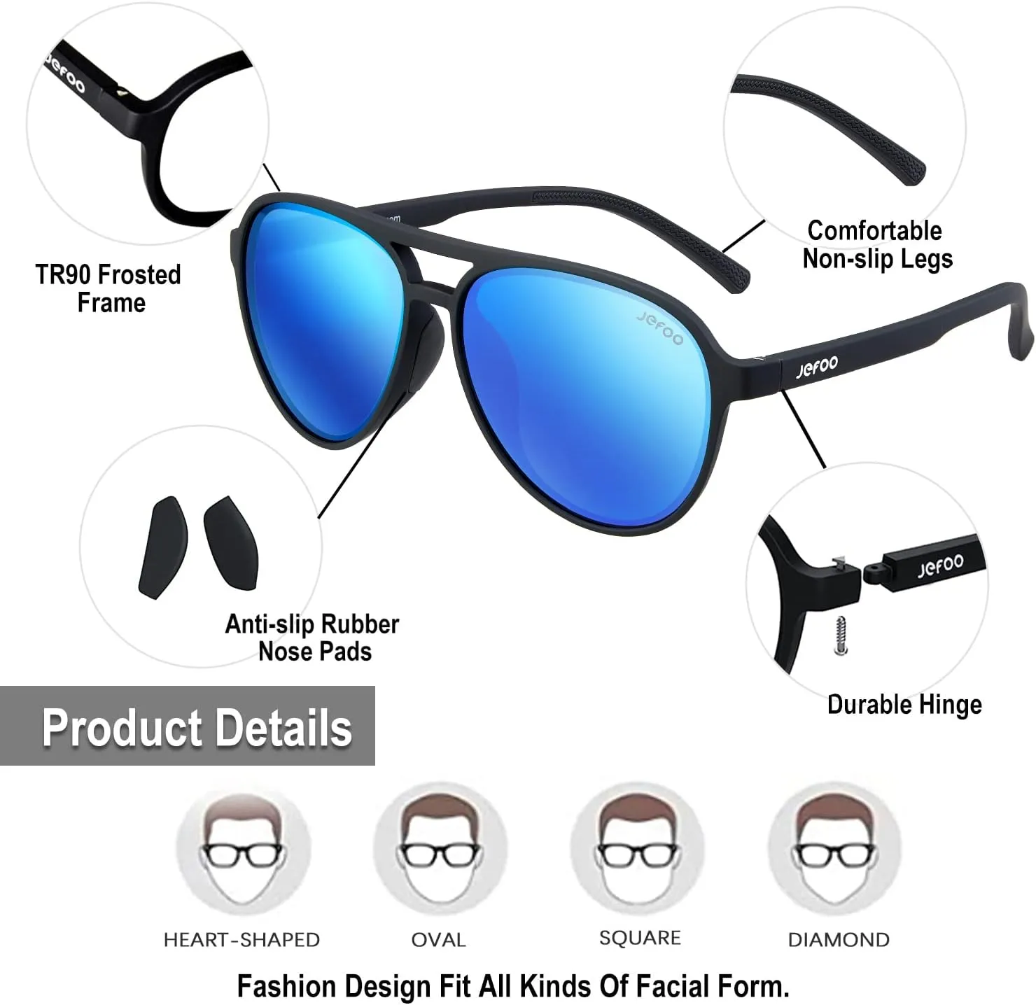 Polarized Aviator Sunglasses for Women Men Retro Trendy Sports Sunglasses for Outdoor UV400 Protection