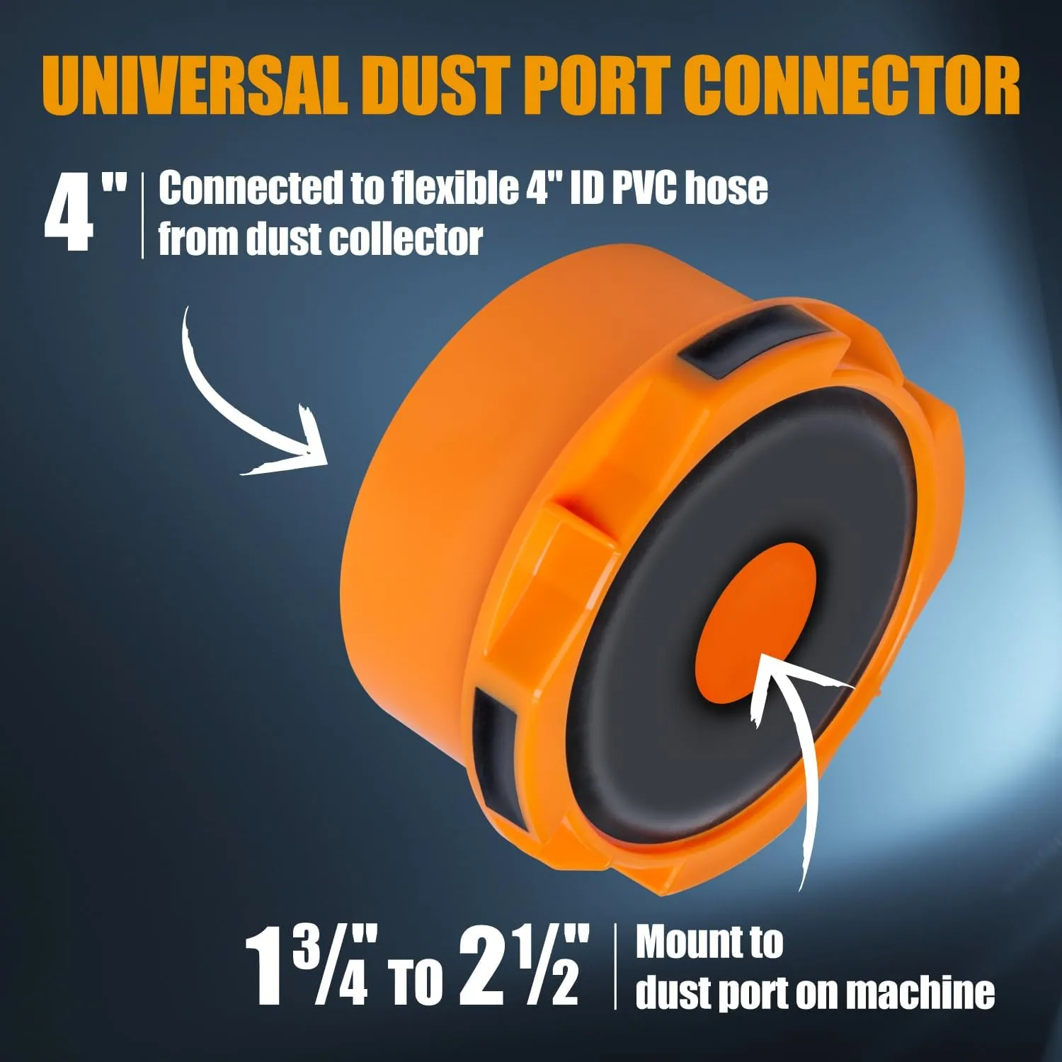 POWERTEC 4" x 20' Flexible PVC Dust Collection Hose with 2pcs Key Hose Clamps and Dust Port Adapter for Table Saw, Band Saw, Planer, Jointer, Woodworking and Woodshop Dust Collection System (70434)