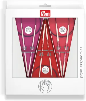 Prym Ergonomics 32" Circular Set, Size US 2, 4 & 6 Knitting Needles, Assorted 3 Count