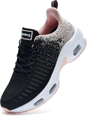 QAUPPE Womens Fashion Lightweight Air Sports Walking Sneakers Breathable Gym Jogging Running Tennis Shoes US 5.5-11 B(M)…