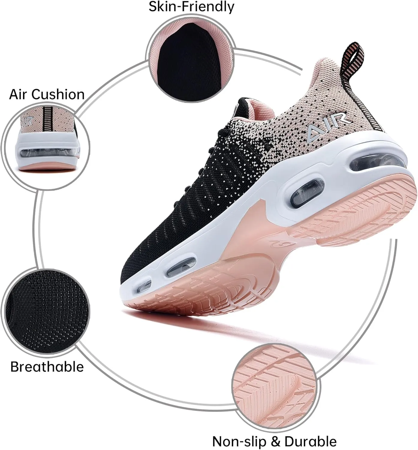 QAUPPE Womens Fashion Lightweight Air Sports Walking Sneakers Breathable Gym Jogging Running Tennis Shoes US 5.5-11 B(M)…