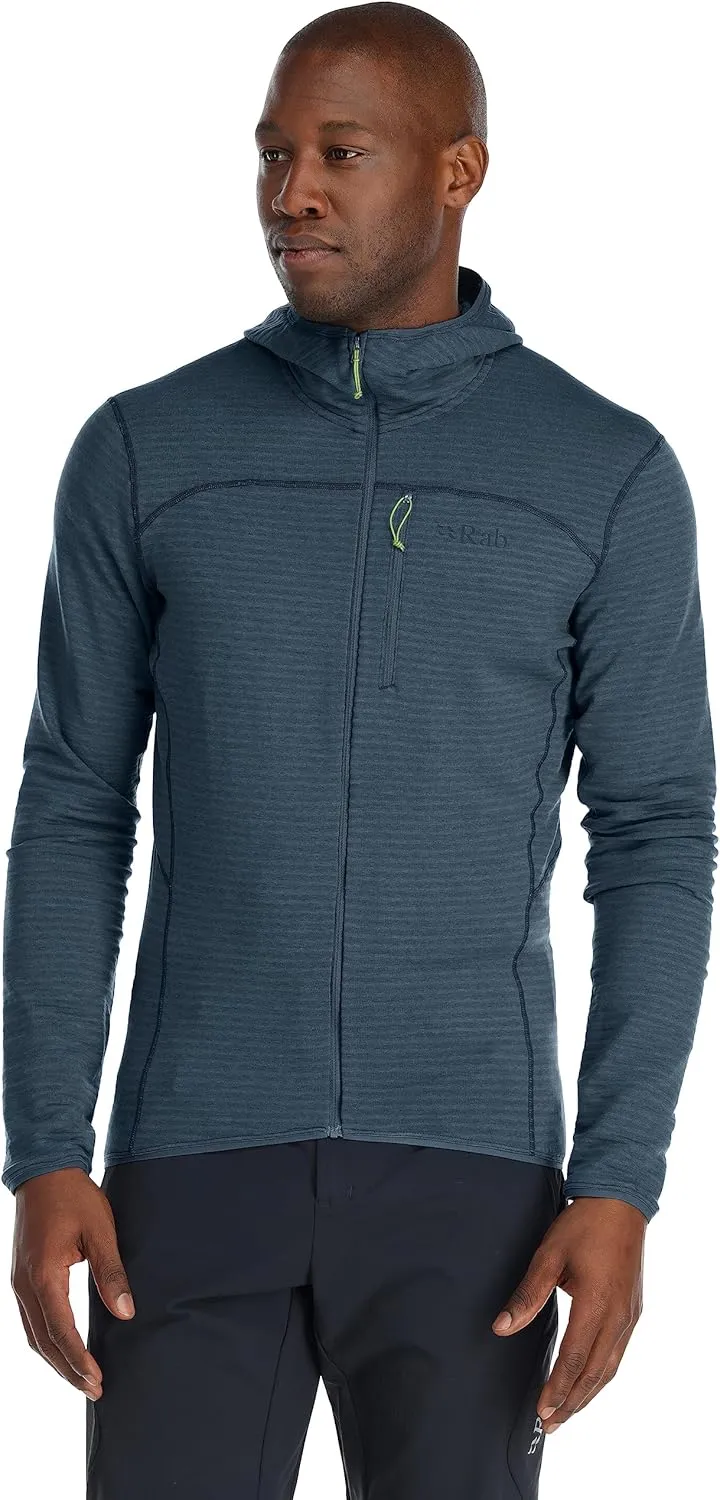 Rab Men's Ascendor Light Hoody Fleece Hooded Full-Zip Jacket for Climbing, Skiing, Backcountry Touring, & Mountaineering