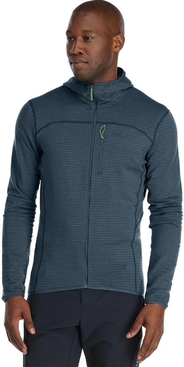 Rab Men's Ascendor Light Hoody Fleece Hooded Full-Zip Jacket for Climbing, Skiing, Backcountry Touring, & Mountaineering
