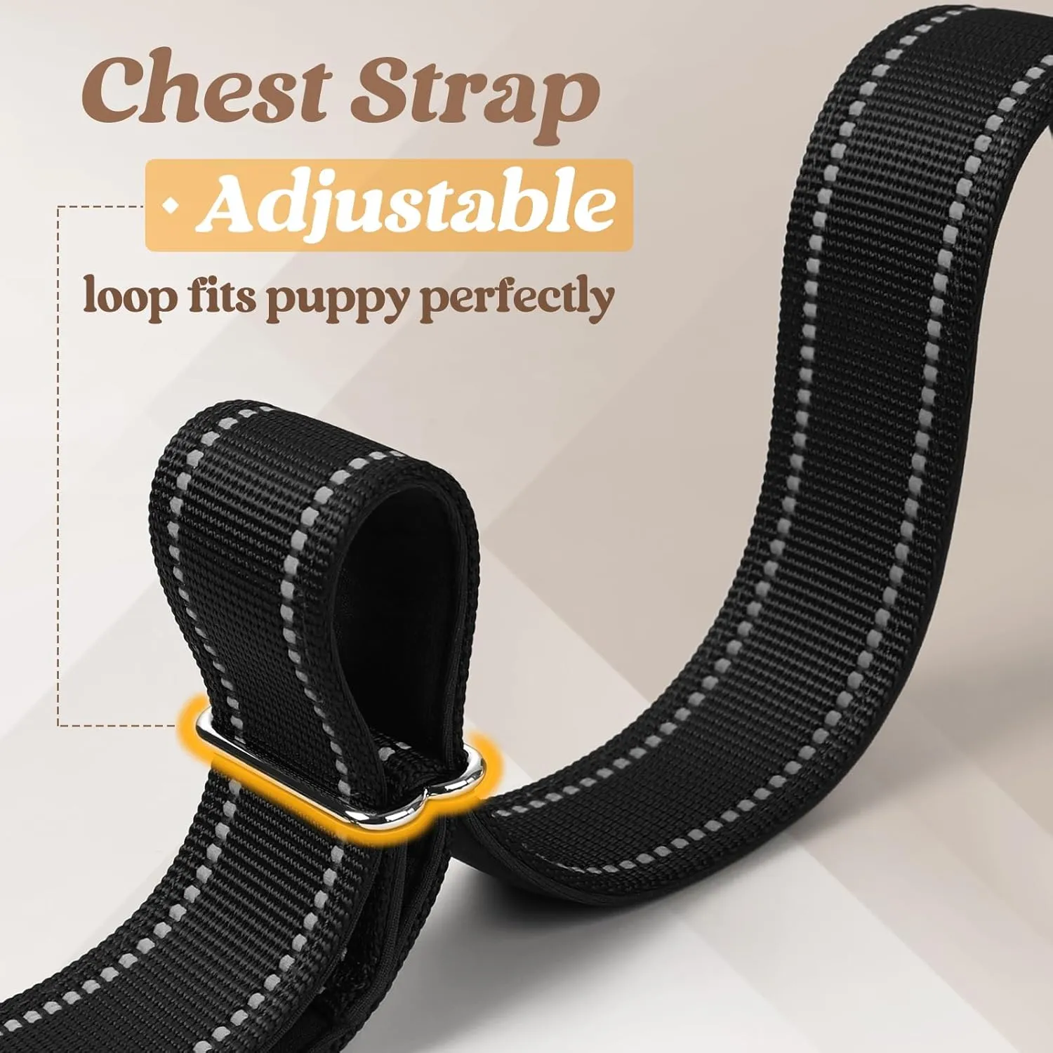 rabbitgoo Dog Harness No Pull, Quick Fit for Large Dogs with Soft Padded Handle, Chest Adjustable Reflective Pet Vest, No Choke Escape Proof for Walking Training, Black L