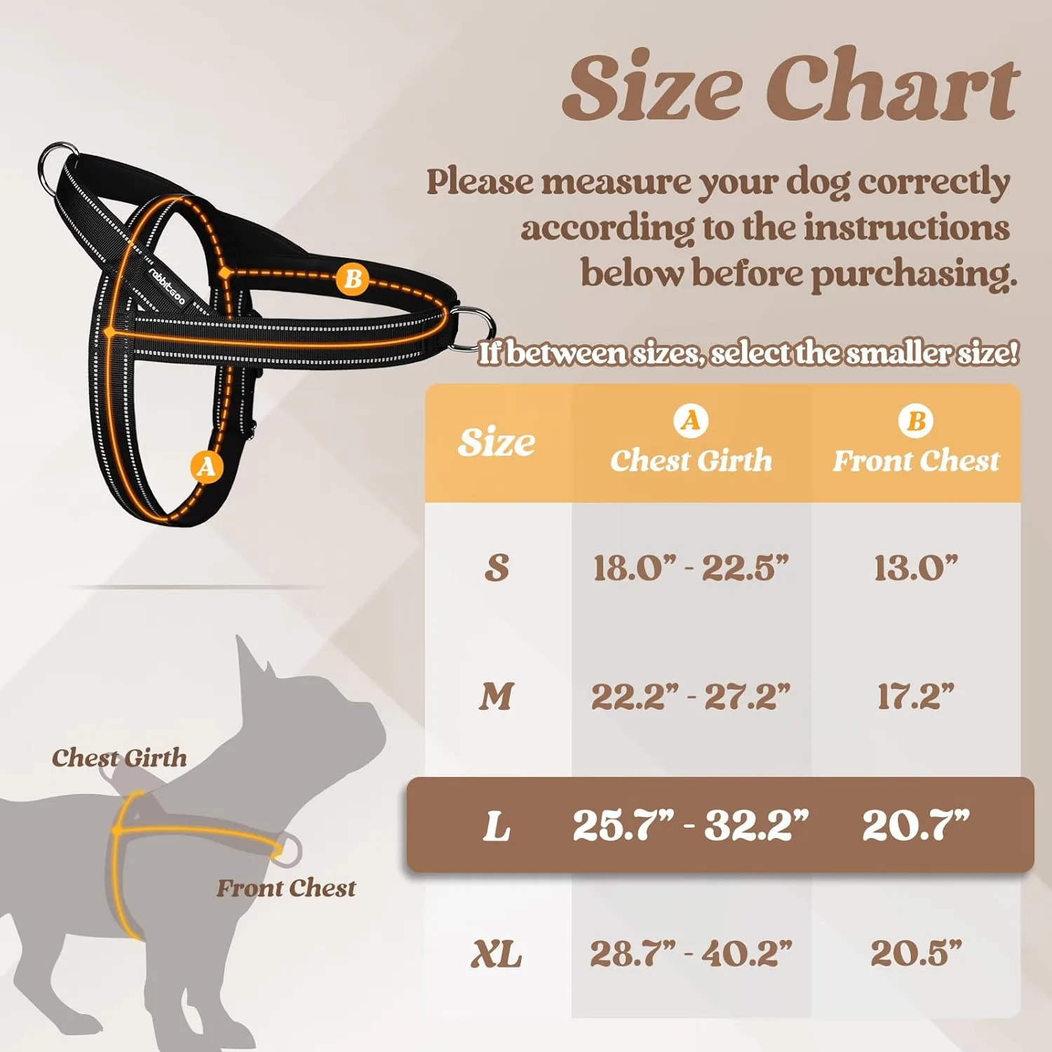 rabbitgoo Dog Harness No Pull, Quick Fit for Large Dogs with Soft Padded Handle, Chest Adjustable Reflective Pet Vest, No Choke Escape Proof for Walking Training, Black L
