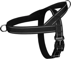 rabbitgoo Dog Harness No Pull, Quick Fit for Large Dogs with Soft Padded Handle, Chest Adjustable Reflective Pet Vest, No Choke Escape Proof for Walking Training, Black L
