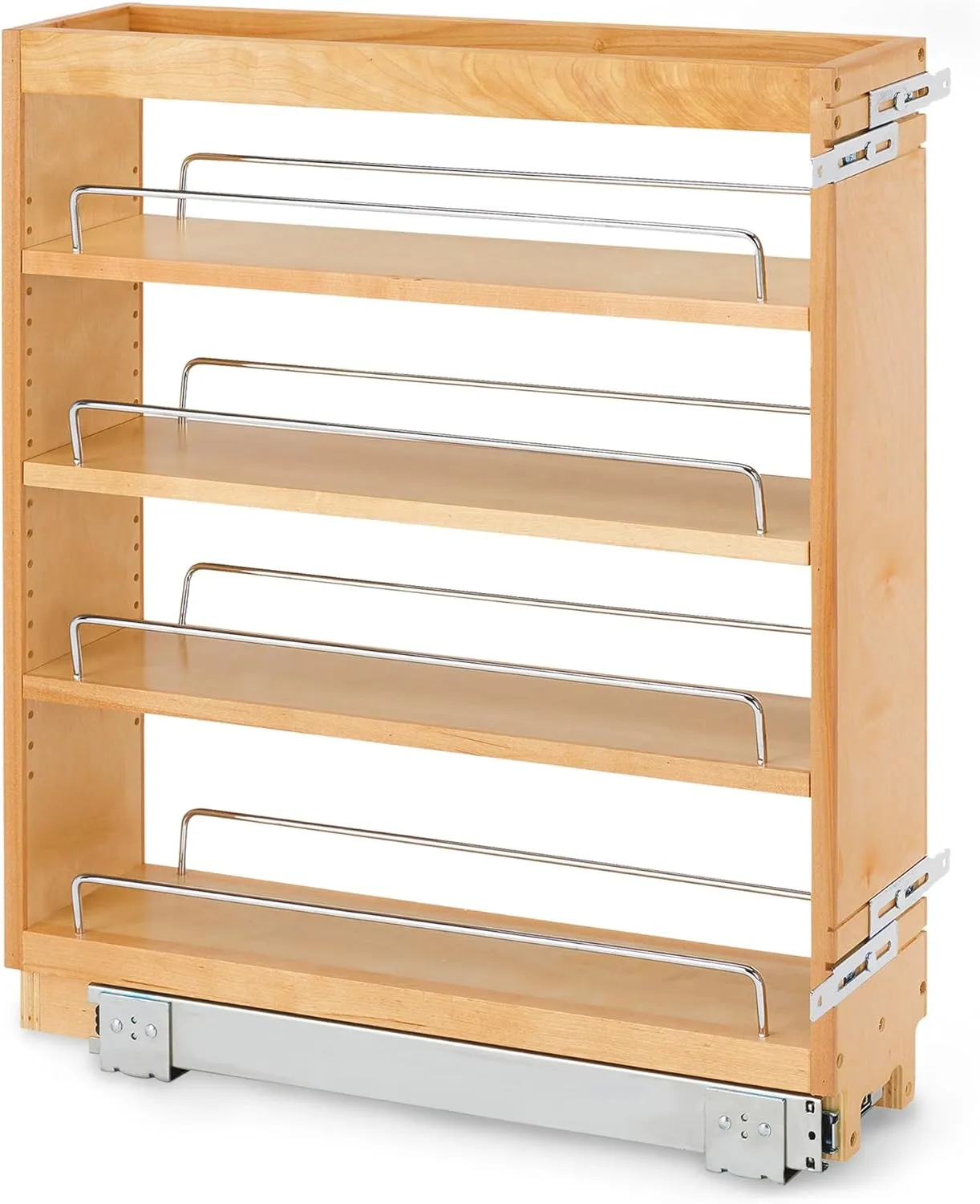 Rev-A-Shelf 5" Pullout Kitchen Cabinet Storage Organizer Slide Out Pantry Spice Rack with Adjustable Shelves for 5.5" W Cabinet Opening, 448-BC-5C