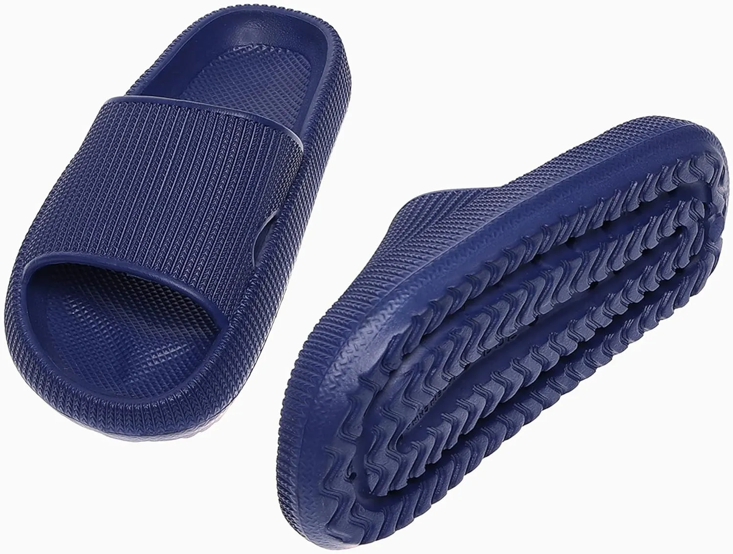 rosyclo Cloud Slides for Kids, Toddler Pillow Slippers Shower Bathroom Non-Slip Open Toe Super Soft Comfy Thick Sole Cozy Boys Girls Home House Cloud Cushion Slide Sandals for Indoor Outdoor Shoes