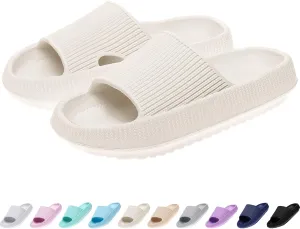 rosyclo Cloud Slides for Kids, Toddler Pillow Slippers Shower Bathroom Non-Slip Open Toe Super Soft Comfy Thick Sole Cozy Boys Girls Home House Cloud Cushion Slide Sandals for Indoor Outdoor Shoes